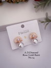 AD Diamond Rose Gold And Silver Party Wear Butti And Tops Wholesale Shop In Surat
